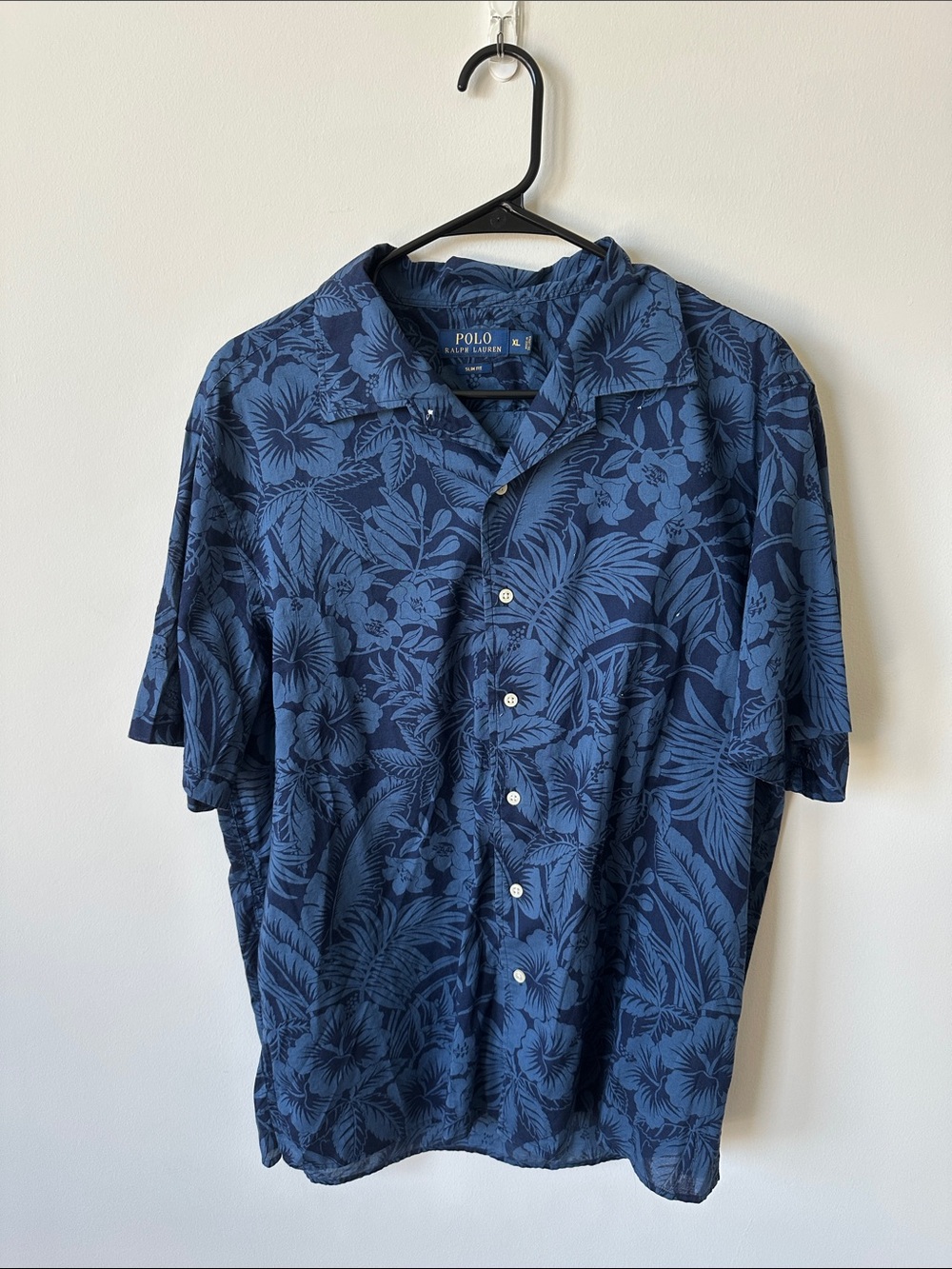 Polo Ralph Lauren Navy Blue Floral Camp-Style Button Shirt